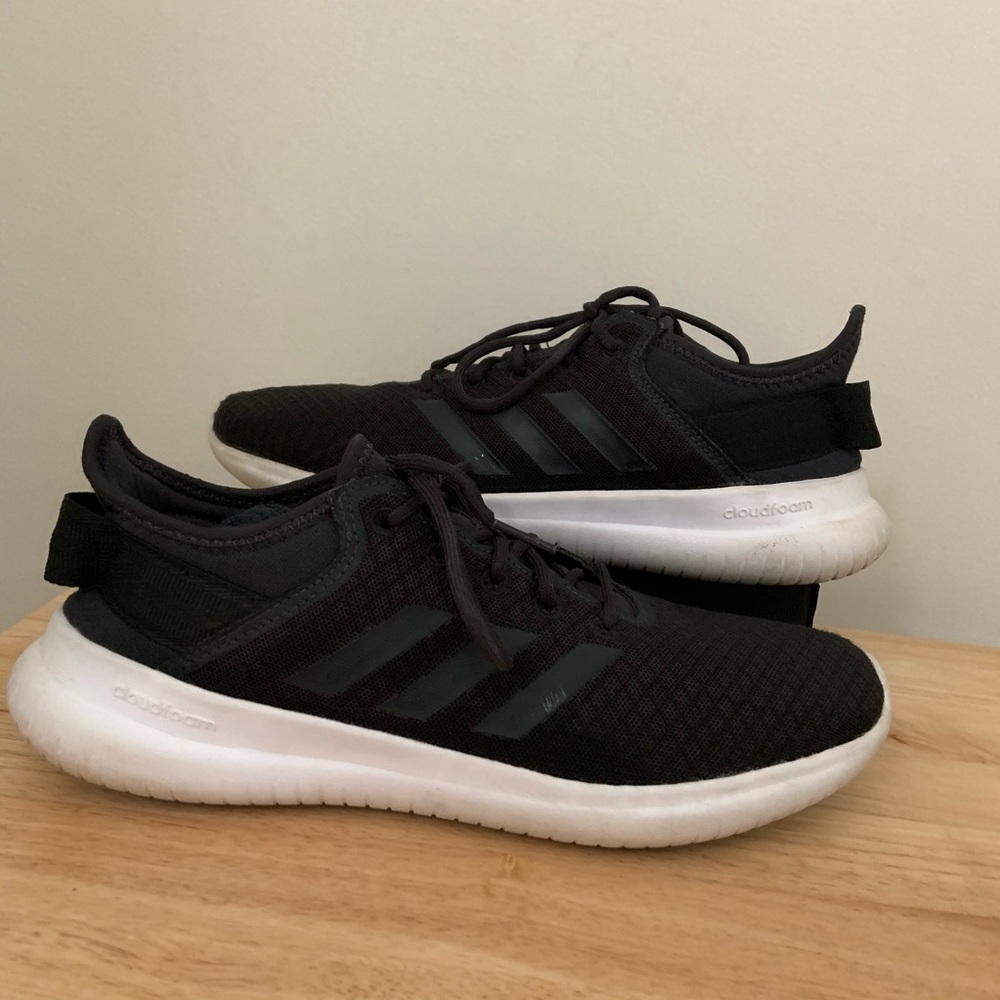 Adidas black running shoes